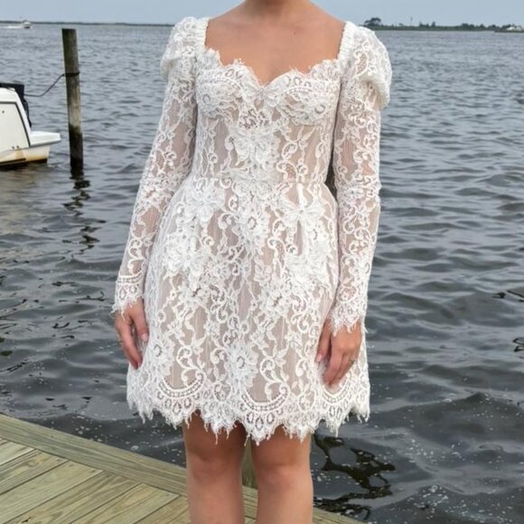 Bronx and Banco Colette Lace Long Sleeve Mini Dress - Picture 6 of 11